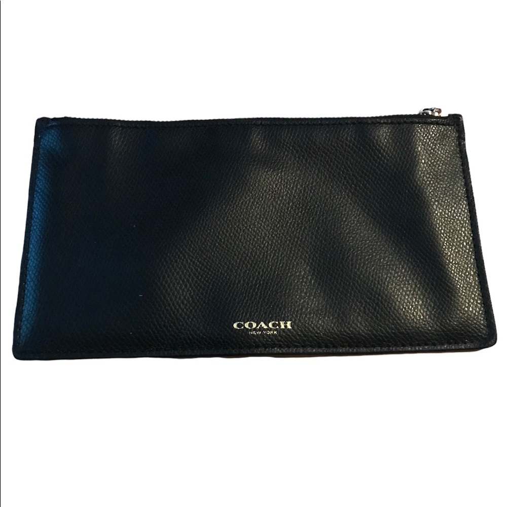 COACH  Black Pebble Rectangle Pouch 8”x 4 1/2”